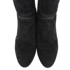 Louis Vuitton Back Zip Booties Suede Short Boots Shoes Black — view 3