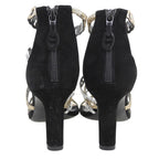 Hermes Chaine D'ancre Strap Sandals Shoes Black Silver Gold — view 5