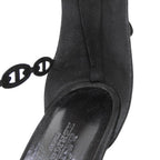 Hermes Chaine D'ancre Strap Sandals Shoes Black Silver Gold — view 4