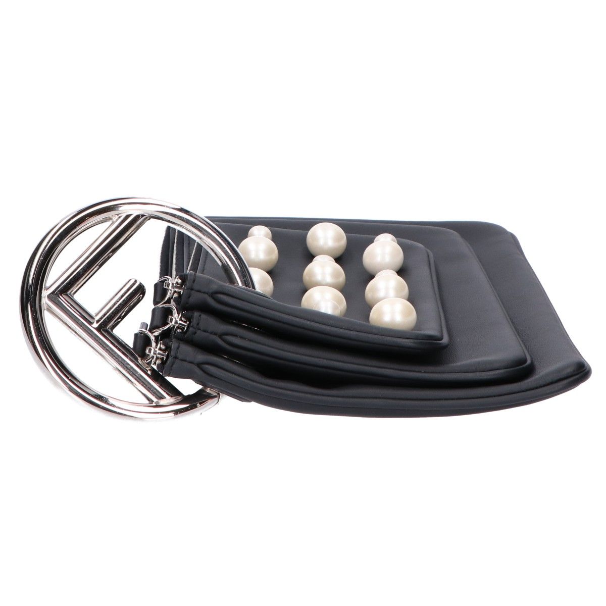 Fendi Pearl Studded Triplet Pouch Multi Clutch — view 5