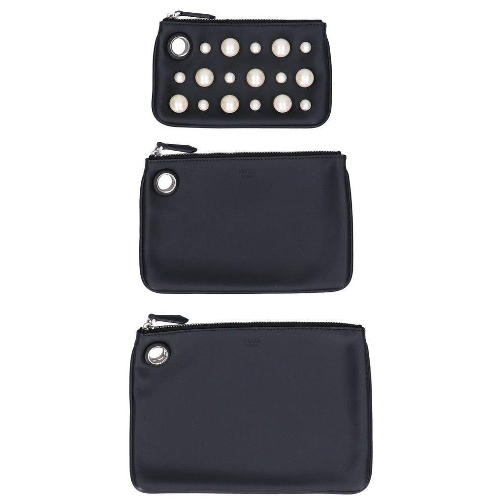Fendi Pearl Studded Triplet Pouch Multi Clutch — view 6