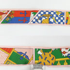 Hermes Heaven Twill Factory Suit Scarf Silk Rose Peel Blue Multicolor — view 7