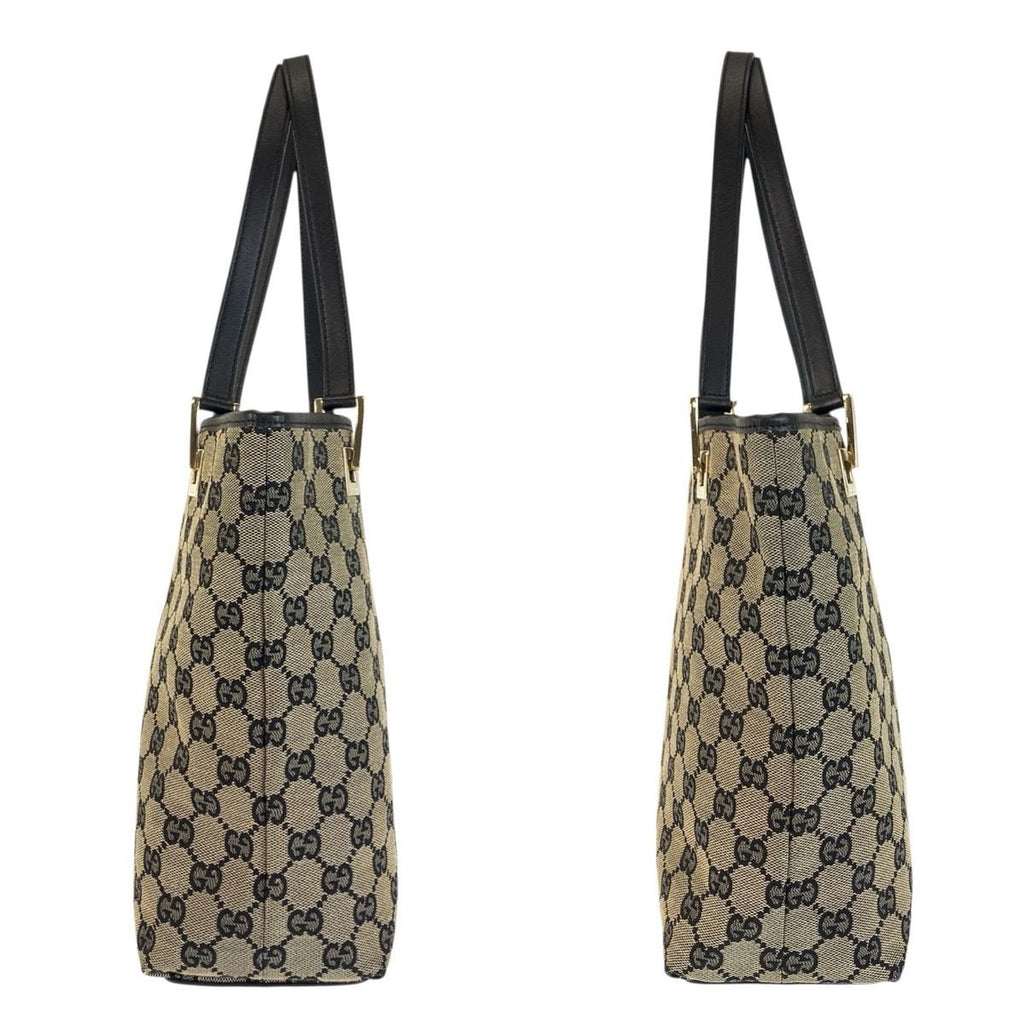 Gucci Black Gold GG Canvas Leather 002 Tote Shoulder — view 7