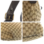Gucci Brown Gold GG Canvas Leather Shoulder — view 7