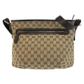 Gucci Brown Gold GG Canvas Leather Shoulder