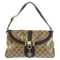 Gucci GG Crystal Beige Brown Gold Leather Shoulder