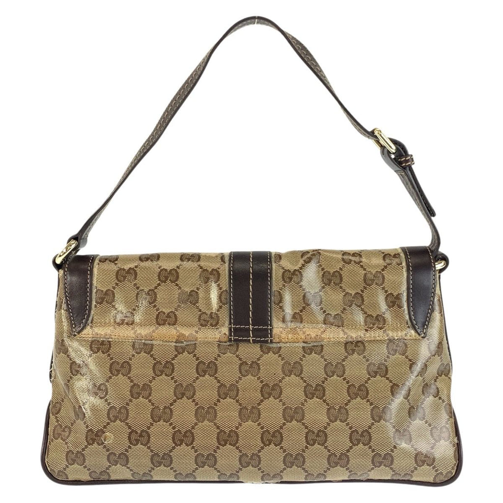 Gucci GG Crystal Beige Brown Gold Leather Shoulder — view 2