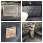 Gucci Bamboo Black Silver GG Canvas Leather 001 Shoulder — view 4