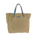 Gucci Beige Brown Light Blue Nylon Leather Shoulder