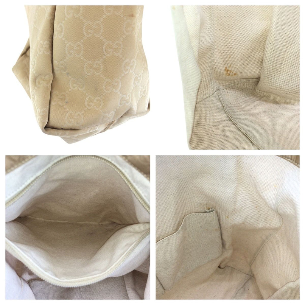 Gucci Beige Brown Light Blue Nylon Leather Shoulder — view 6