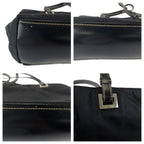 Prada Tessuto Black Silver Nylon Leather Shoulder — view 6