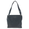 Prada Tessuto Black Silver Nylon Shoulder