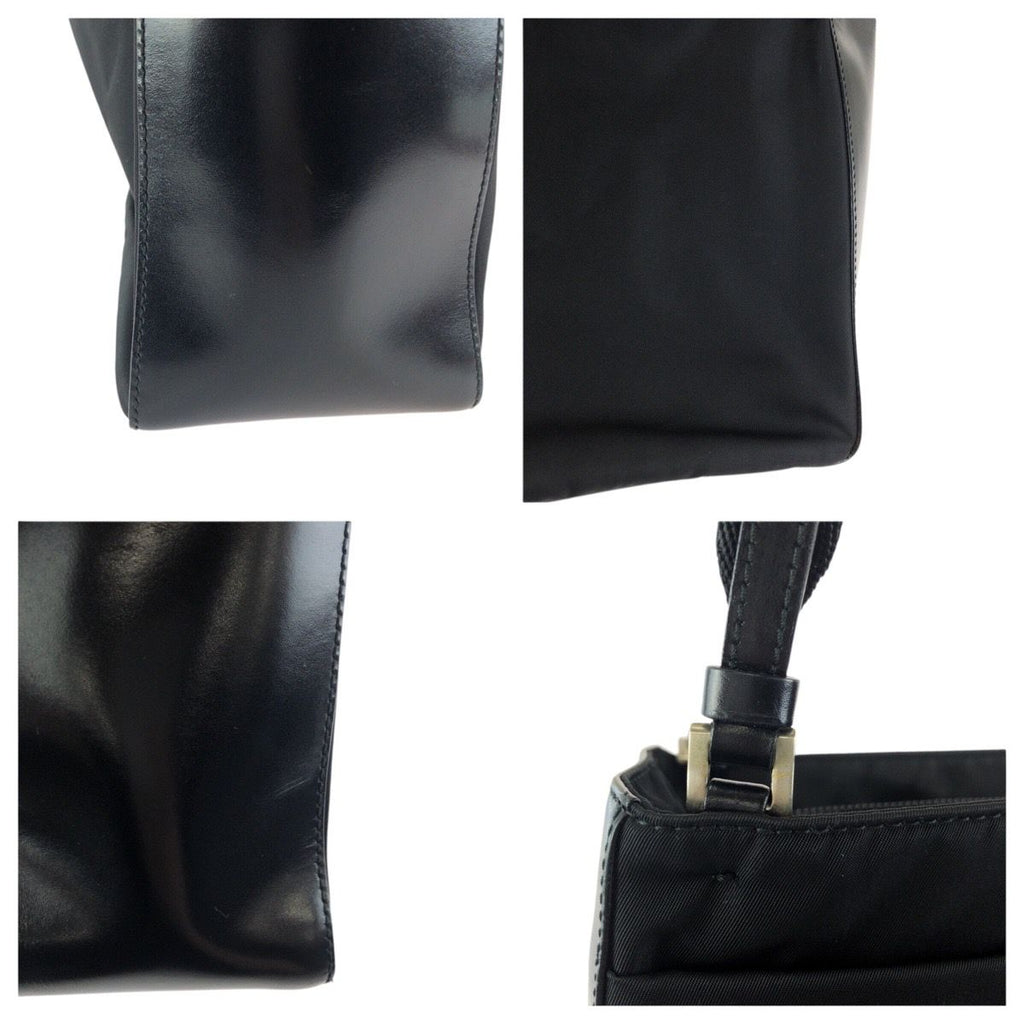 Prada Tessuto Black Silver Nylon Shoulder — view 5