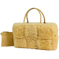Bottega Veneta Small Arco Tote Intrecciato Shearling Yellow