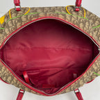 Dior Trotter Pattern Handbag Rasta Beige Red Multicolor — view 7