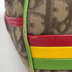 Dior Trotter Pattern Handbag Rasta Beige Red Multicolor — view 4