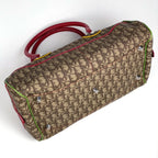 Dior Trotter Pattern Handbag Rasta Beige Red Multicolor — view 2