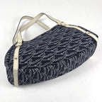 Gucci Logo Tote Abbey Canvas Navy White — view 2