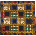 Chanel Logo Pattern Scarf Silk Black Gold Multicolor