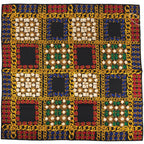 Chanel Logo Pattern Scarf Silk Black Gold Multicolor
