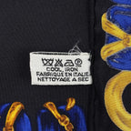 Chanel Logo Pattern Scarf Silk Black Gold Multicolor — view 3