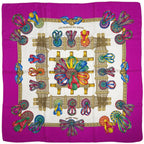 Hermes Carre 90 les Rubans du Cheval Horse Ribbon Scarf Silk Pink Multicolor