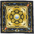 Hermes Carre 90 Railing Ship Handrail Scarf Silk Black Multicolor