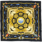 Hermes Carre 90 Railing Ship Handrail Scarf Silk Black Multicolor