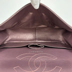 Chanel Chain Shoulder Bag Quilted Double Flap Leather Metallic Pink — view 9