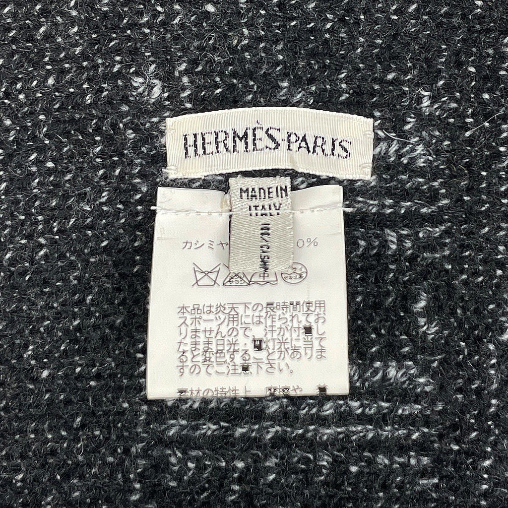 Hermes Logo Scarf Martin Margiela Era Cashmere Black — view 5