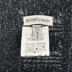 Hermes Logo Scarf Martin Margiela Era Cashmere Black — view 5