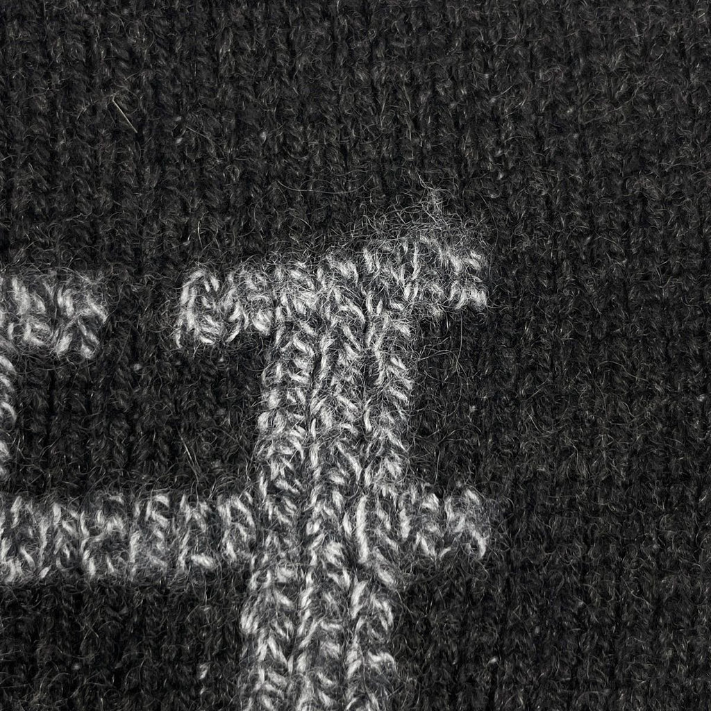 Hermes Logo Scarf Martin Margiela Era Cashmere Black — view 4