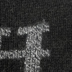 Hermes Logo Scarf Martin Margiela Era Cashmere Black — view 4