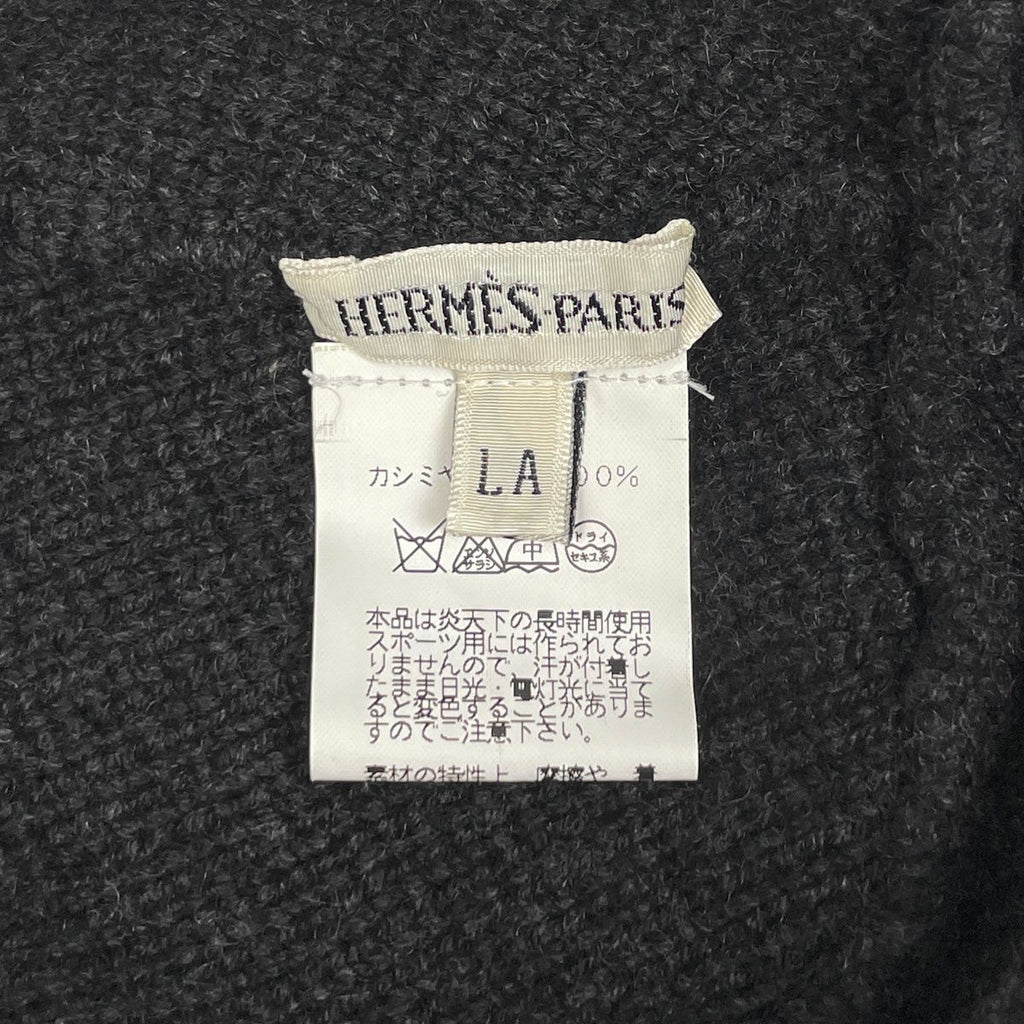 Hermes Logo Knit Cap Martin Margiela Era Hat Cashmere Black — view 5