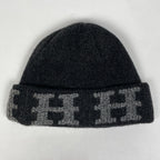 Hermes Logo Knit Cap Martin Margiela Era Hat Cashmere Black — view 2