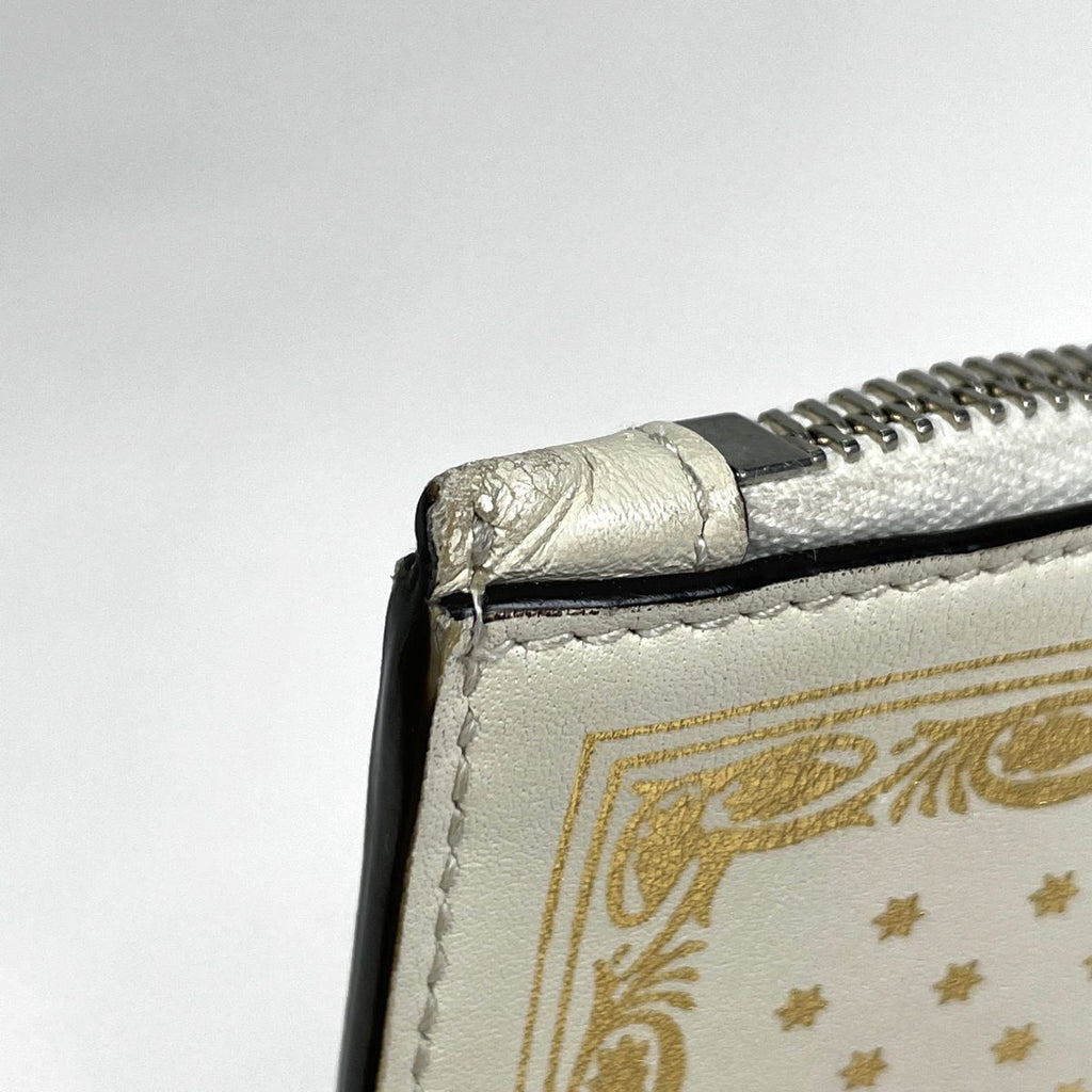 Gucci Logo Print Clutch Sega Second Leather White — view 4