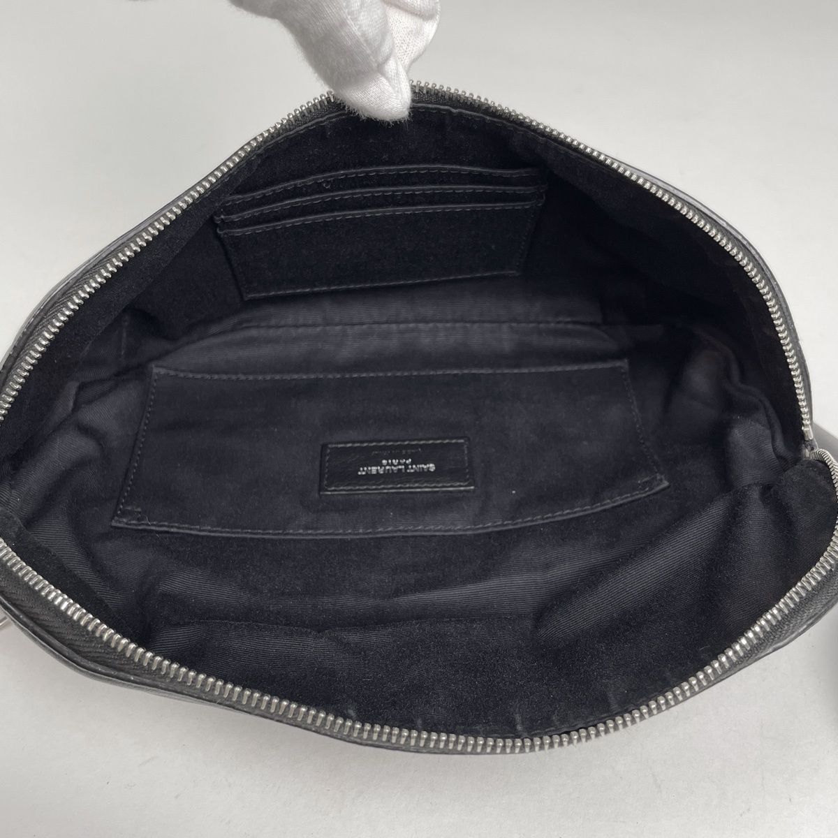 Saint Laurent Paris Classic Belt Bag Waist Pouch Leather Black — view 6