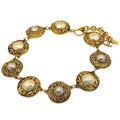 Chanel Faux Pearl Necklace CC Logo Gold Plated
