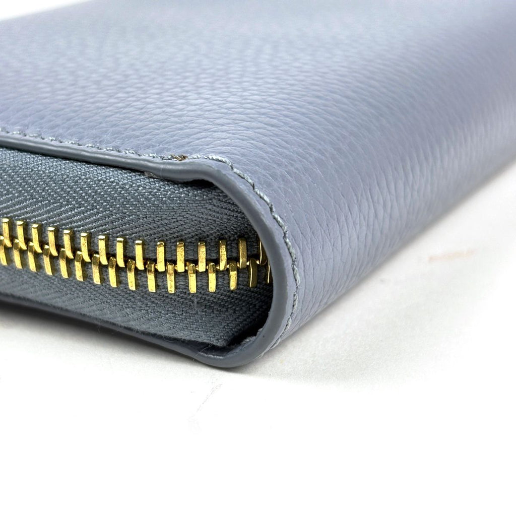 Gucci GG Marmont Zip Around Wallet Double Leather Blue — view 3