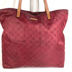 Gucci Shoulder Bag GG Logo Leather Nylon Wine — view 3