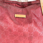 Gucci Shoulder Bag GG Logo Leather Nylon Wine — view 4