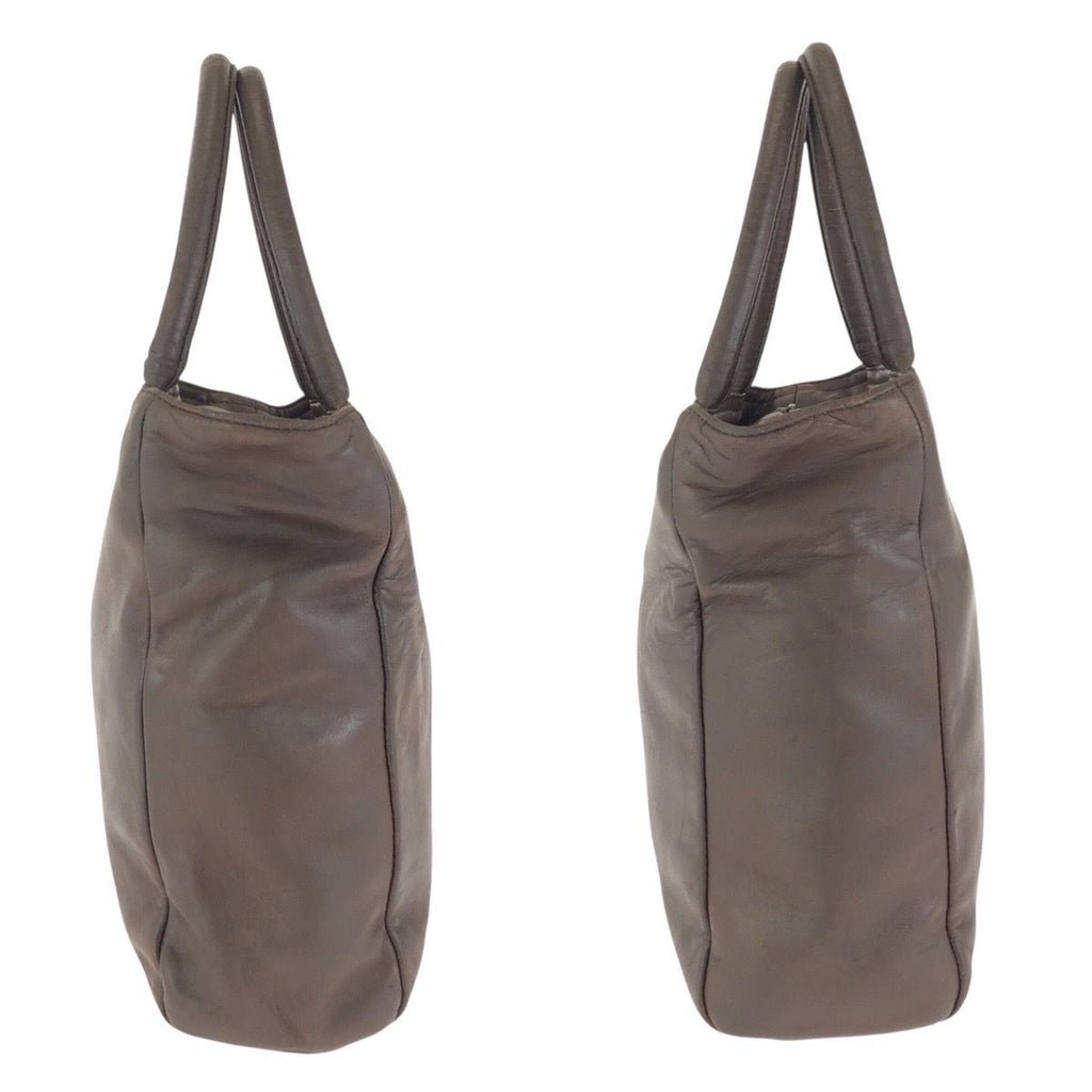 Prada Vintage Brown Silver Leather Tote — view 8