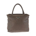 Prada Vintage Brown Silver Leather Tote