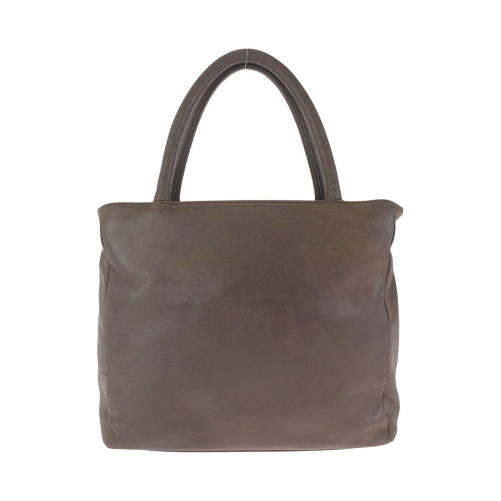 Prada Vintage Brown Silver Leather Tote — view 2