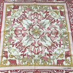 Hermes Scarf Carre 90 Light Pink Ivory Multi Warly America Dog Bird — view 4