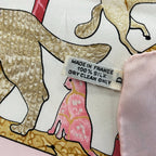 Hermes Scarf Carre 90 Light Pink Ivory Multi Warly America Dog Bird — view 3