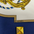 Hermes Scarf Carre 90 White Yellow Navy les Cles — view 2