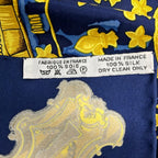 Hermes Scarf Carre 90 White Yellow Navy les Cles — view 3
