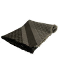 Gucci Shawl Dark Brown Light Gray GG Pattern Wool Silk Scarf