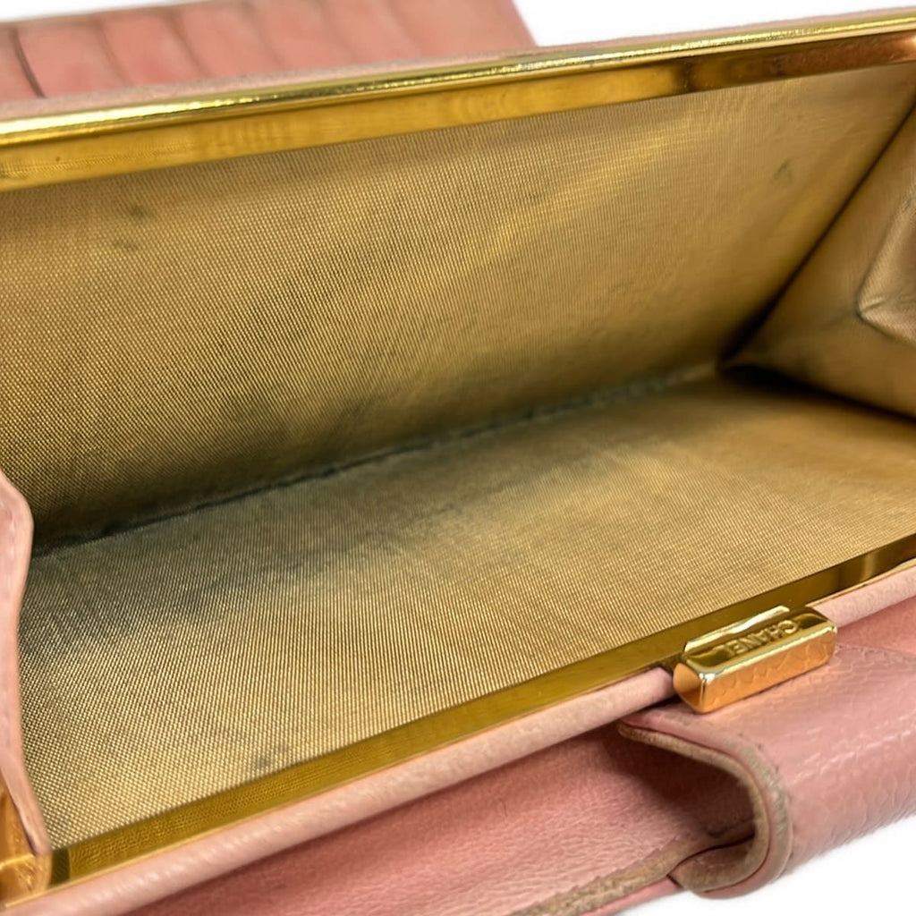 Chanel Bifold Wallet Pink Kiss Lock CC Logo — view 4